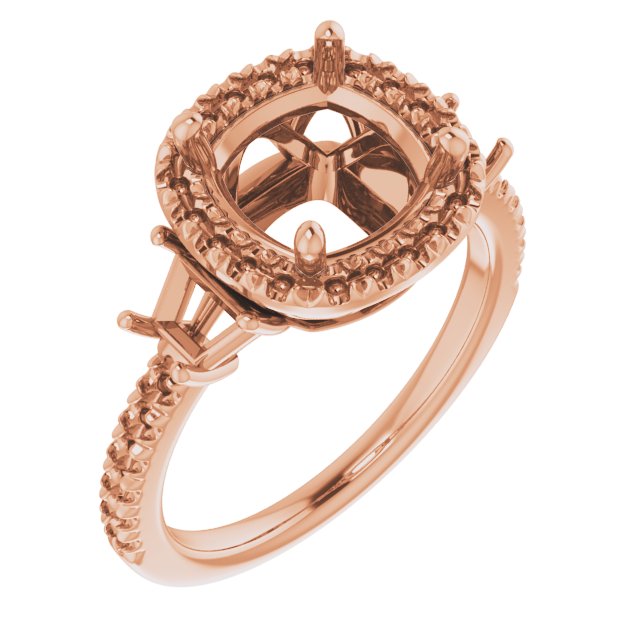 French-Set Halo-Style Engagement Ring or Band
