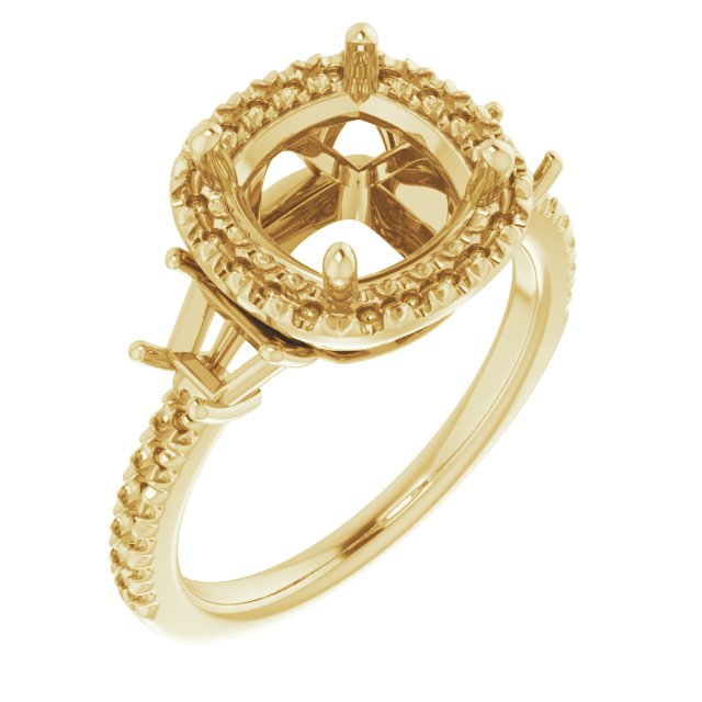 French-Set Halo-Style Engagement Ring or Band