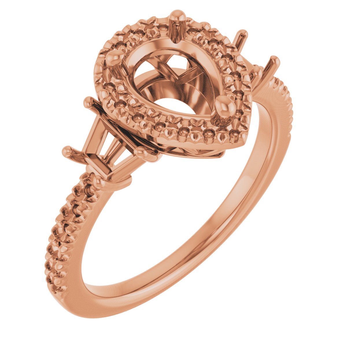 French-Set Halo-Style Engagement Ring or Band