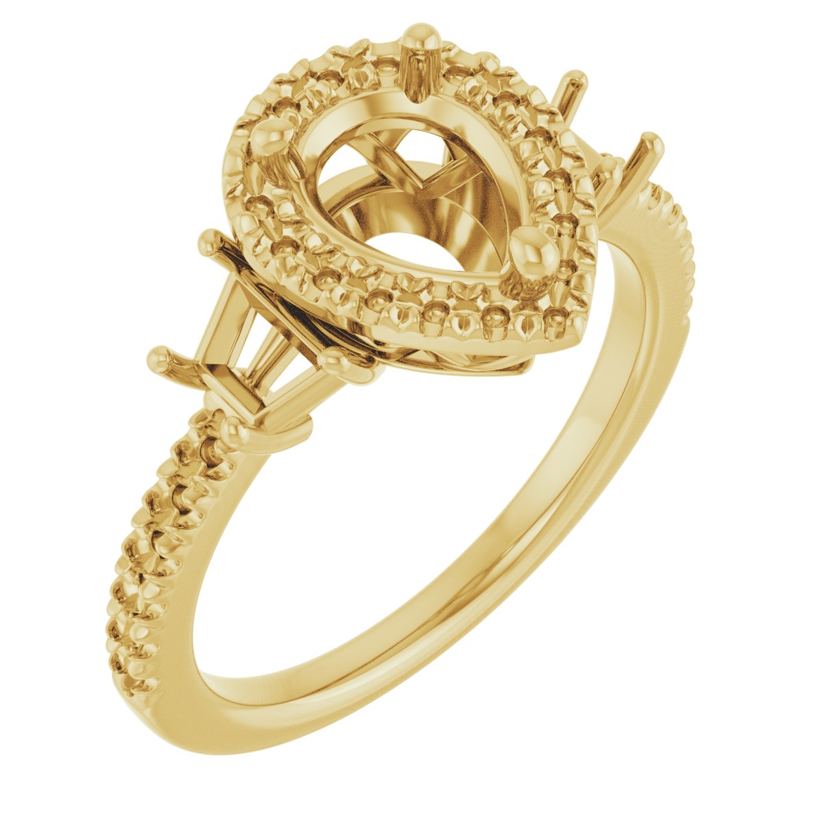 French-Set Halo-Style Engagement Ring or Band