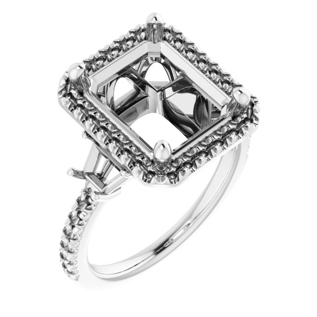French-Set Halo-Style Engagement Ring or Band