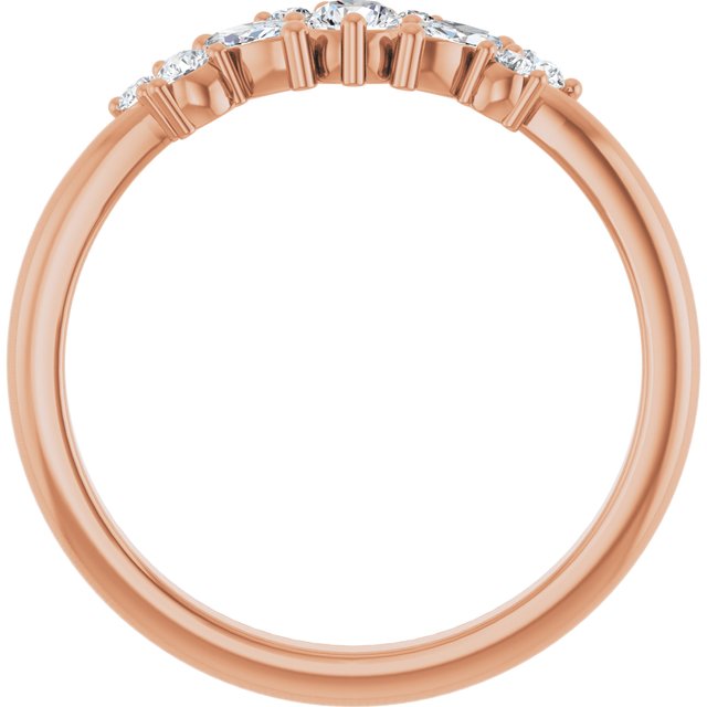 14K Rose 1/3 CTW Natural Diamond Multi-Shape Ring  