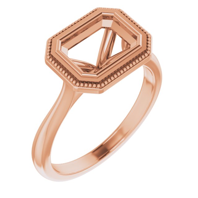 Bezel-Set Solitaire Milgrain Engagement Ring or Band