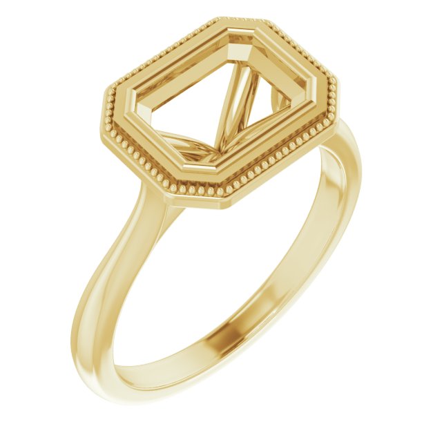 Bezel-Set Solitaire Milgrain Engagement Ring or Band