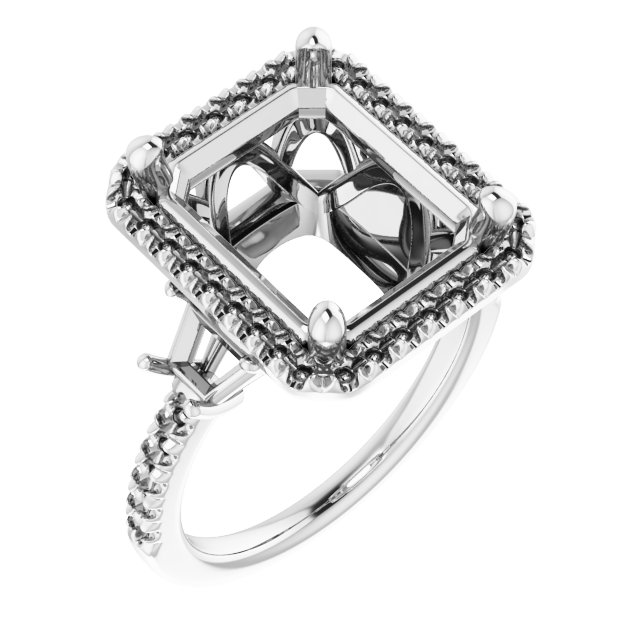 French-Set Halo-Style Engagement Ring or Band