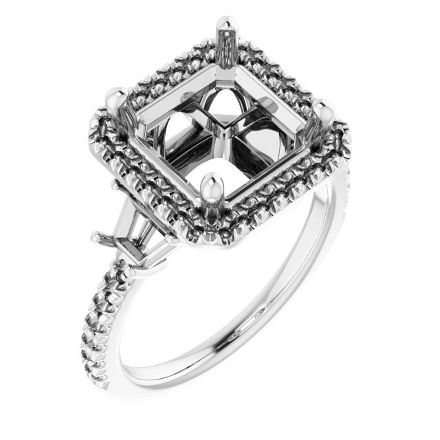 French-Set Halo-Style Engagement Ring or Band