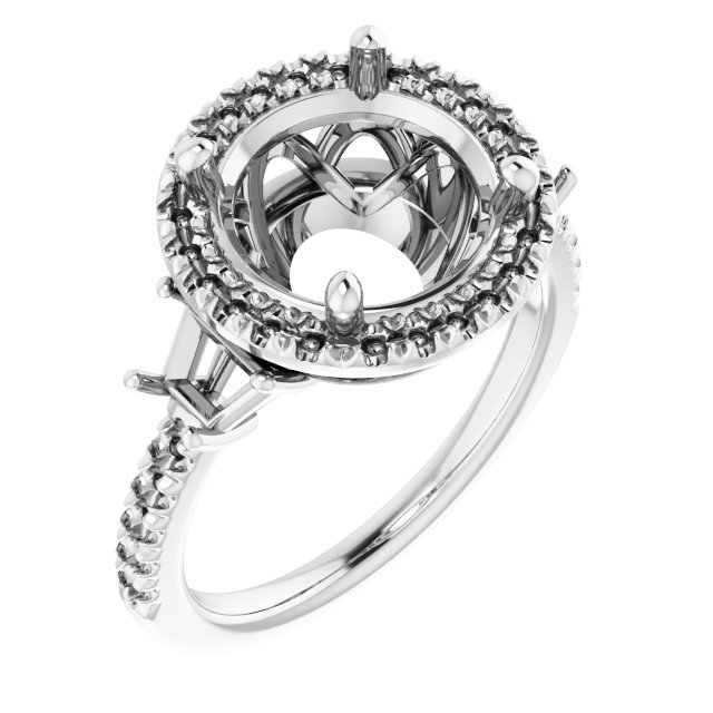 French-Set Halo-Style Engagement Ring or Band