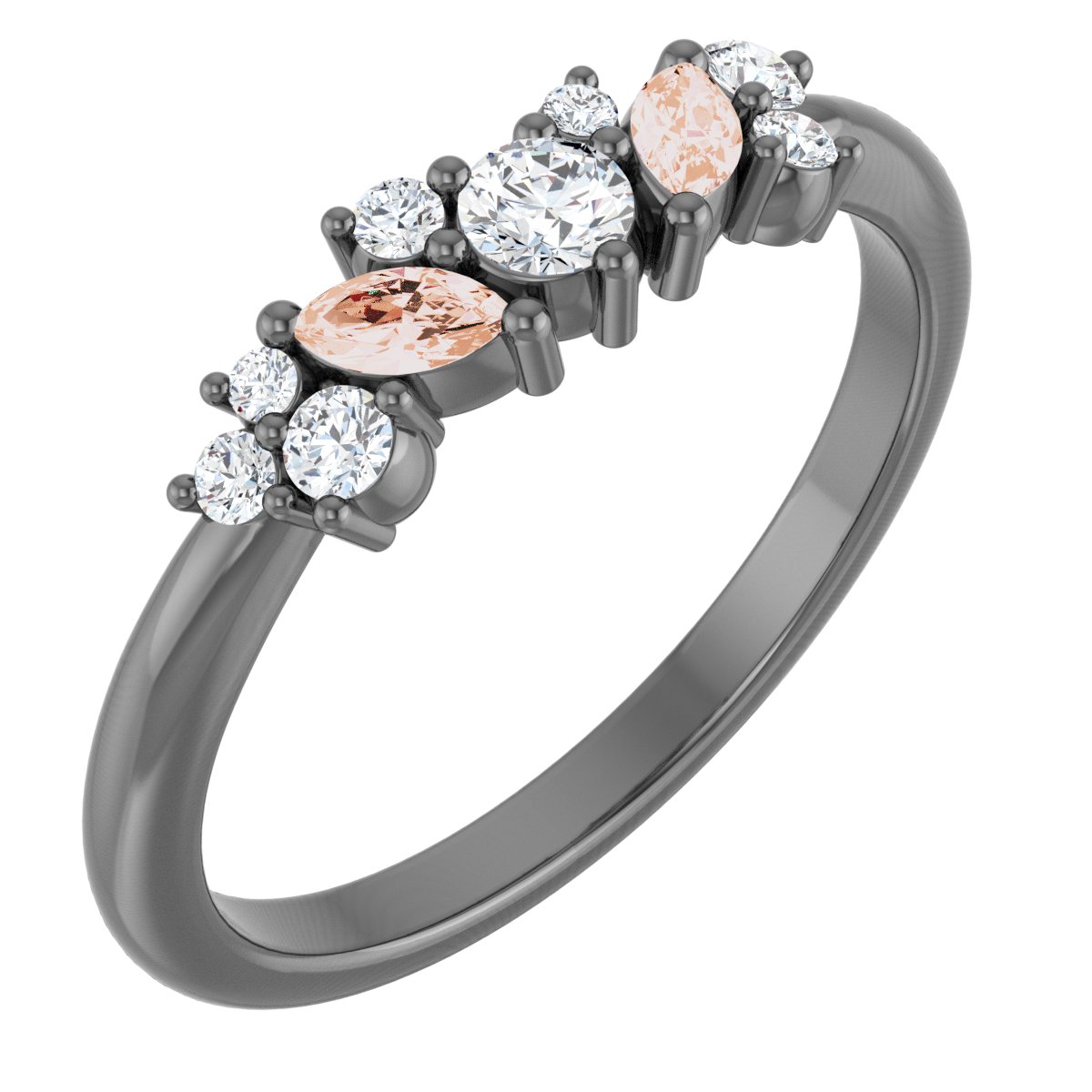14K Rose 1/3 CTW Diamond Multi-Shape Ring  