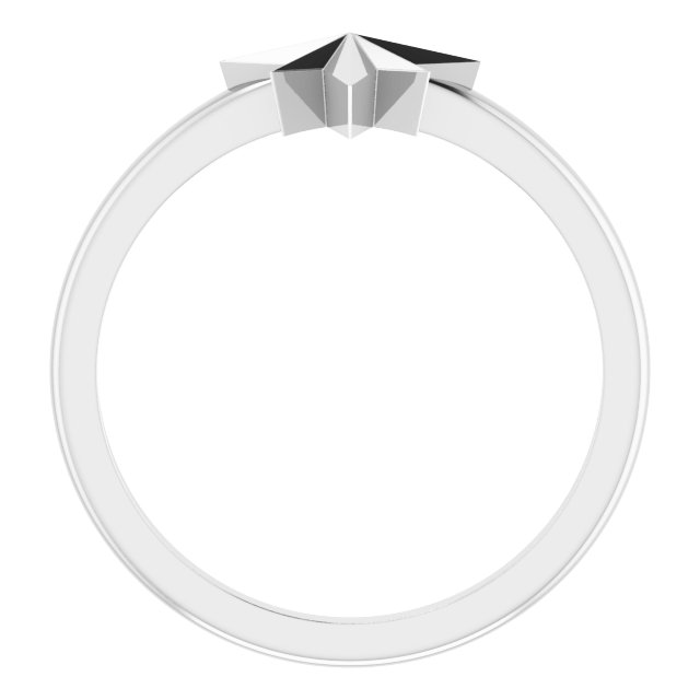 14K White Starburst Ring
