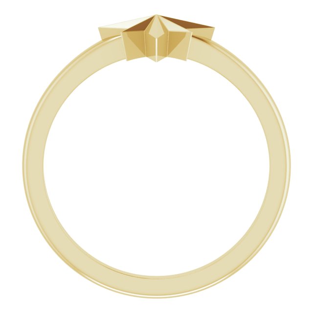 14K Yellow Starburst Ring