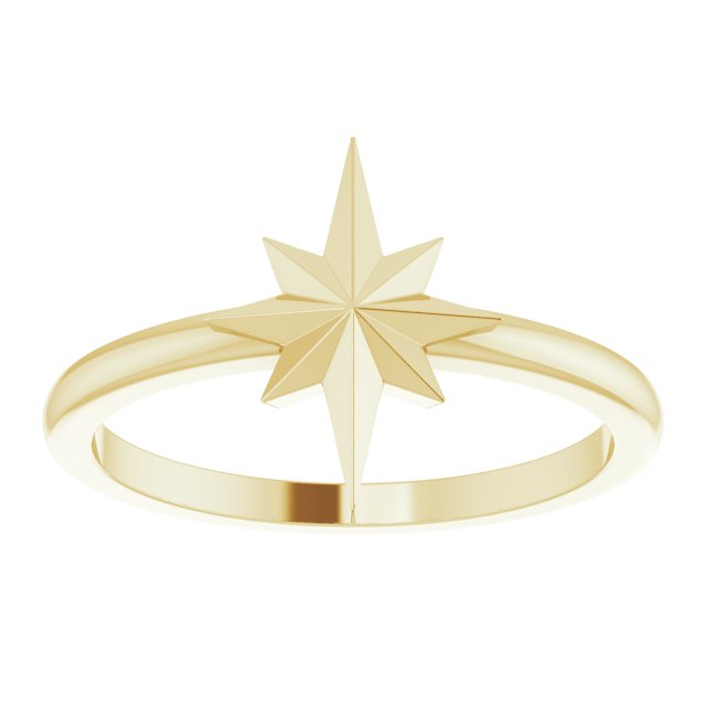 14K Yellow Starburst Ring