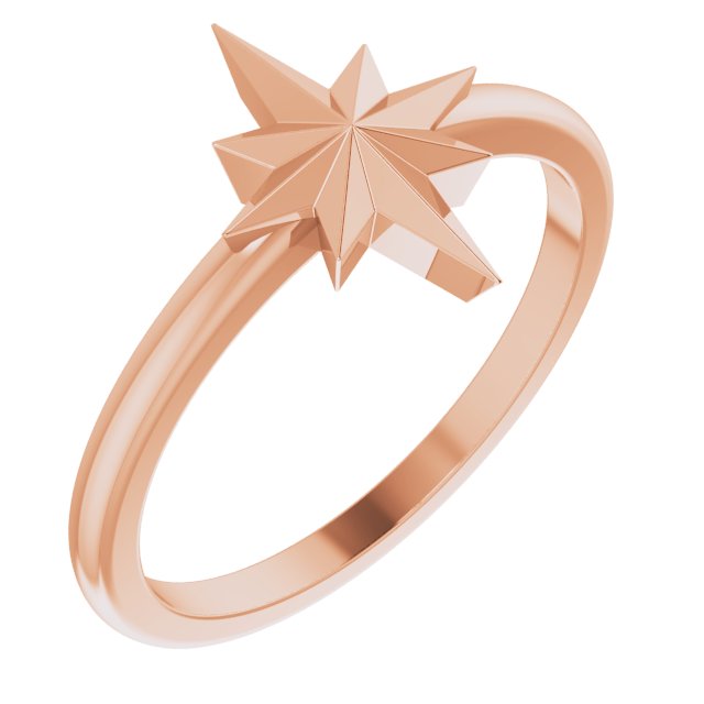 14K Rose Starburst Ring