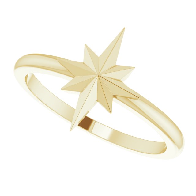 14K Yellow Starburst Ring