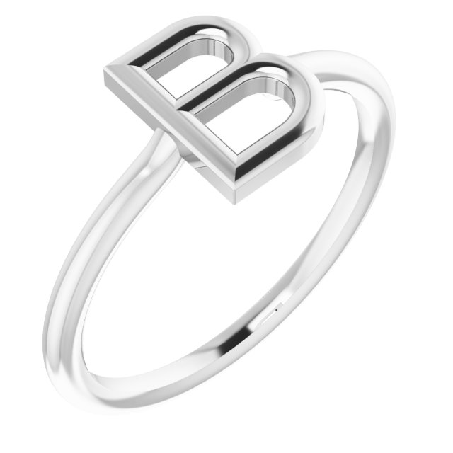 Sterling Silver Initial B Ring