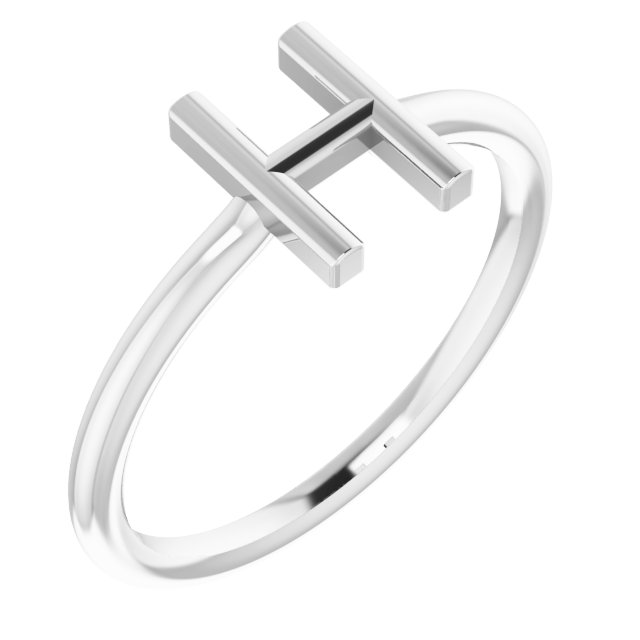 Sterling Silver Initial H Ring