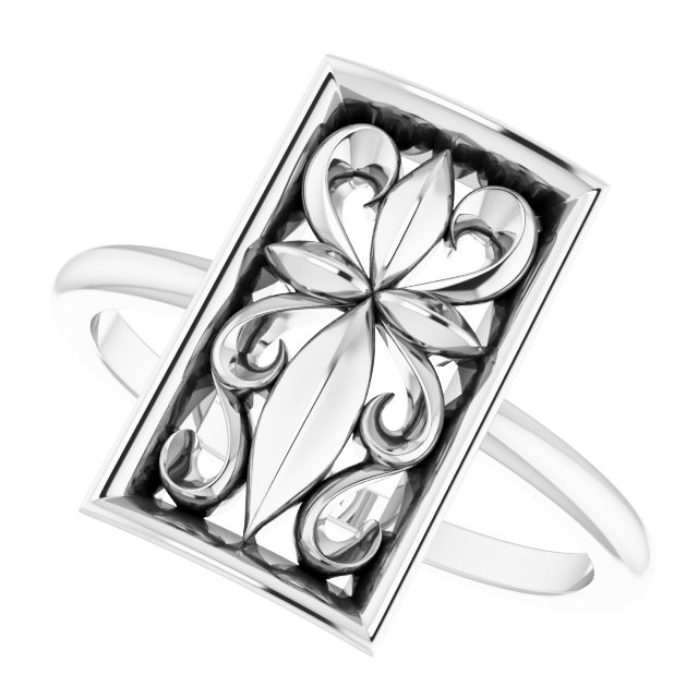 Sterling Silver Vintage-Inspired Cross Ring
