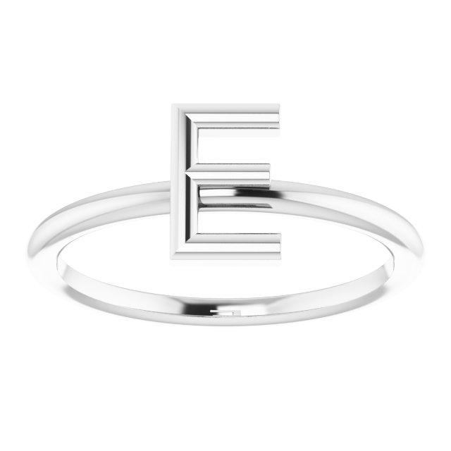 Sterling Silver Initial E Ring