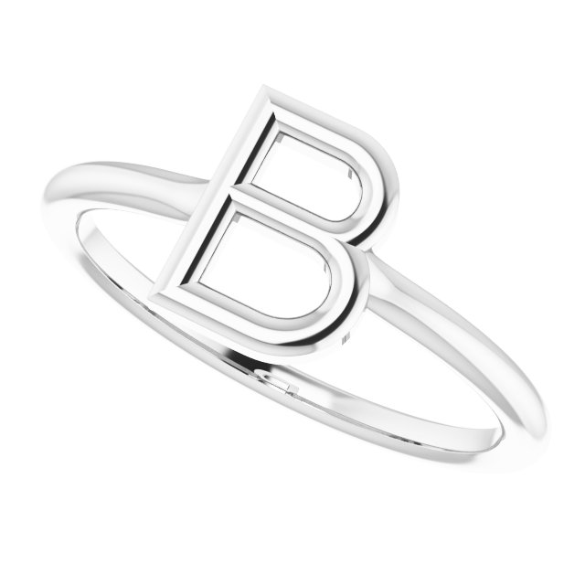 Sterling Silver Initial B Ring