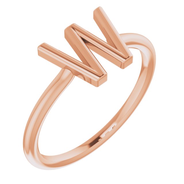 14K Rose Initial W Ring Ref. 15158480