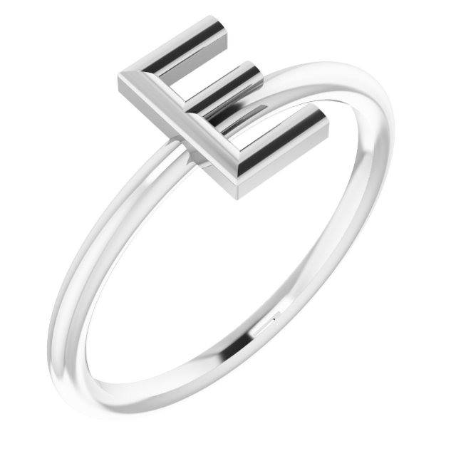 Sterling Silver Initial E Ring