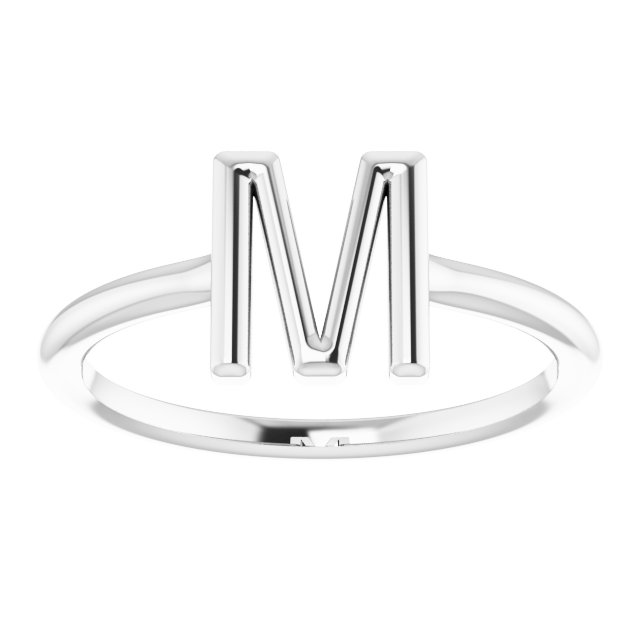 Sterling Silver Initial M Ring