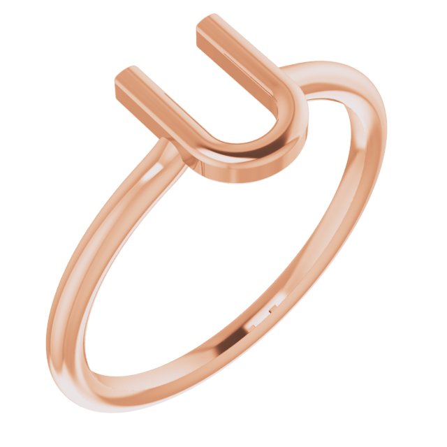 14K Rose Initial U Ring Ref. 15158470