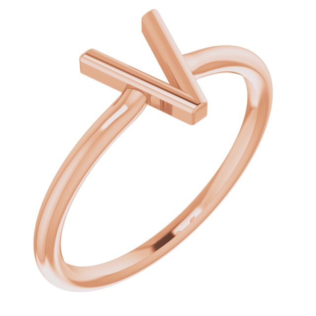 14K Rose Initial V Ring Ref. 15158475