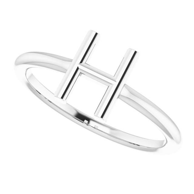 Sterling Silver Initial H Ring