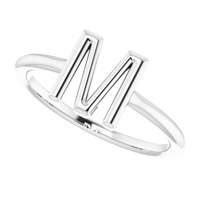 Sterling Silver Initial M Ring