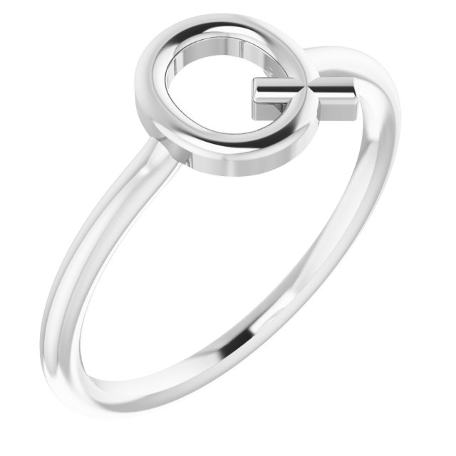 14K White Initial Q Ring Ref. 15158560