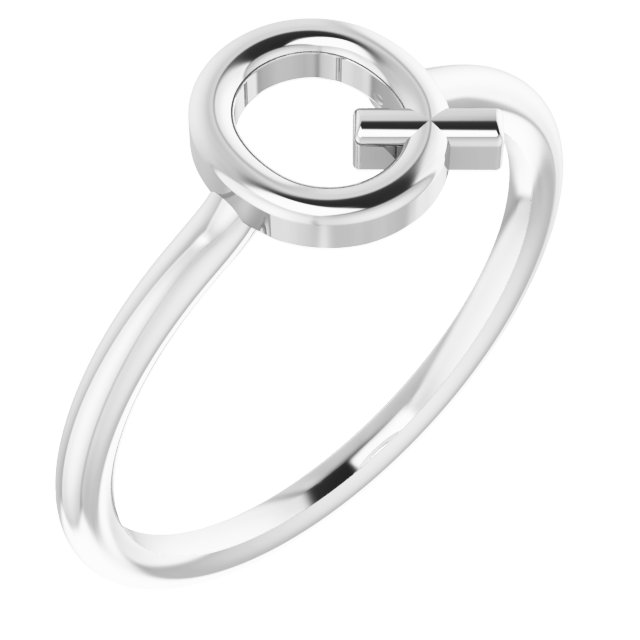 Sterling Silver Initial Q Ring