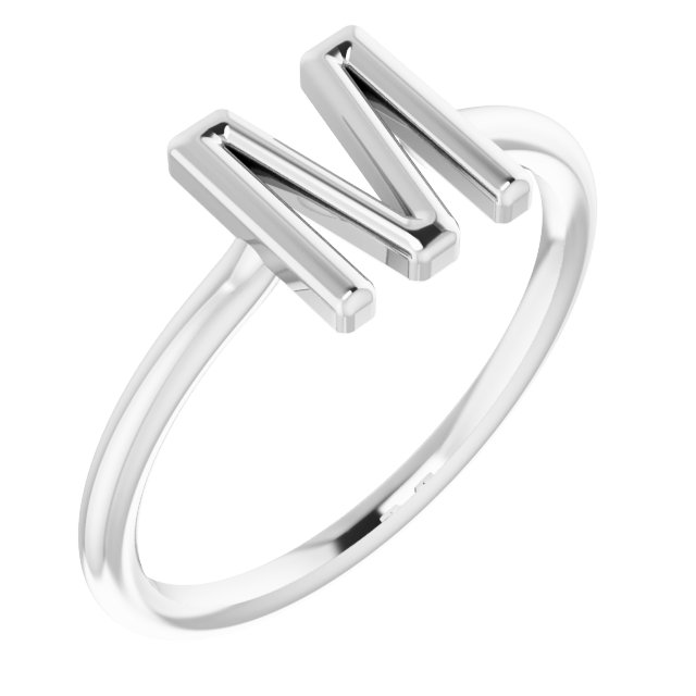 Sterling Silver Initial M Ring