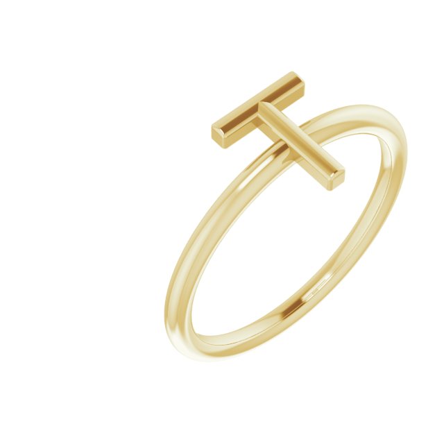 14K Yellow Initial T Ring Ref. 15158464