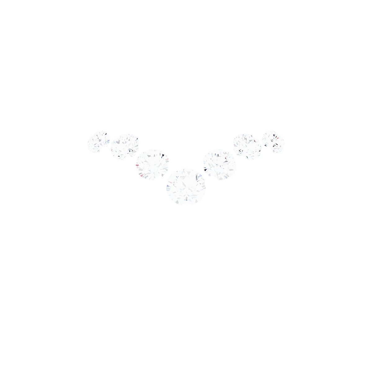14K White 1/6 CTW Natural Diamond Graduated V Ring