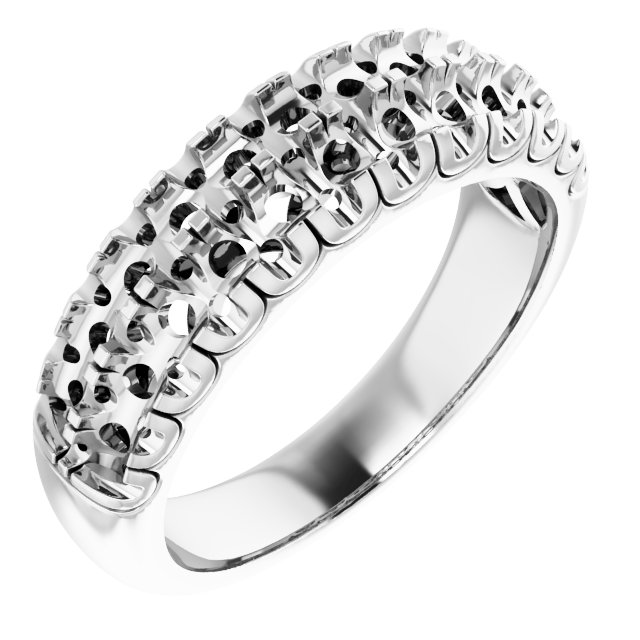 14K White 1 1/2 CTW Natural Diamond Anniversary Band