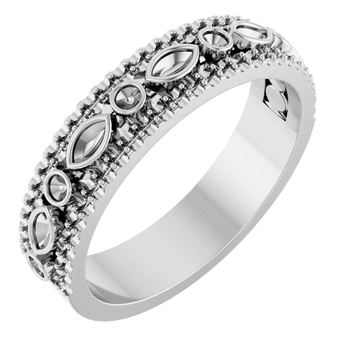 14K White 3/8 CTW Natural Diamond Anniversary Band