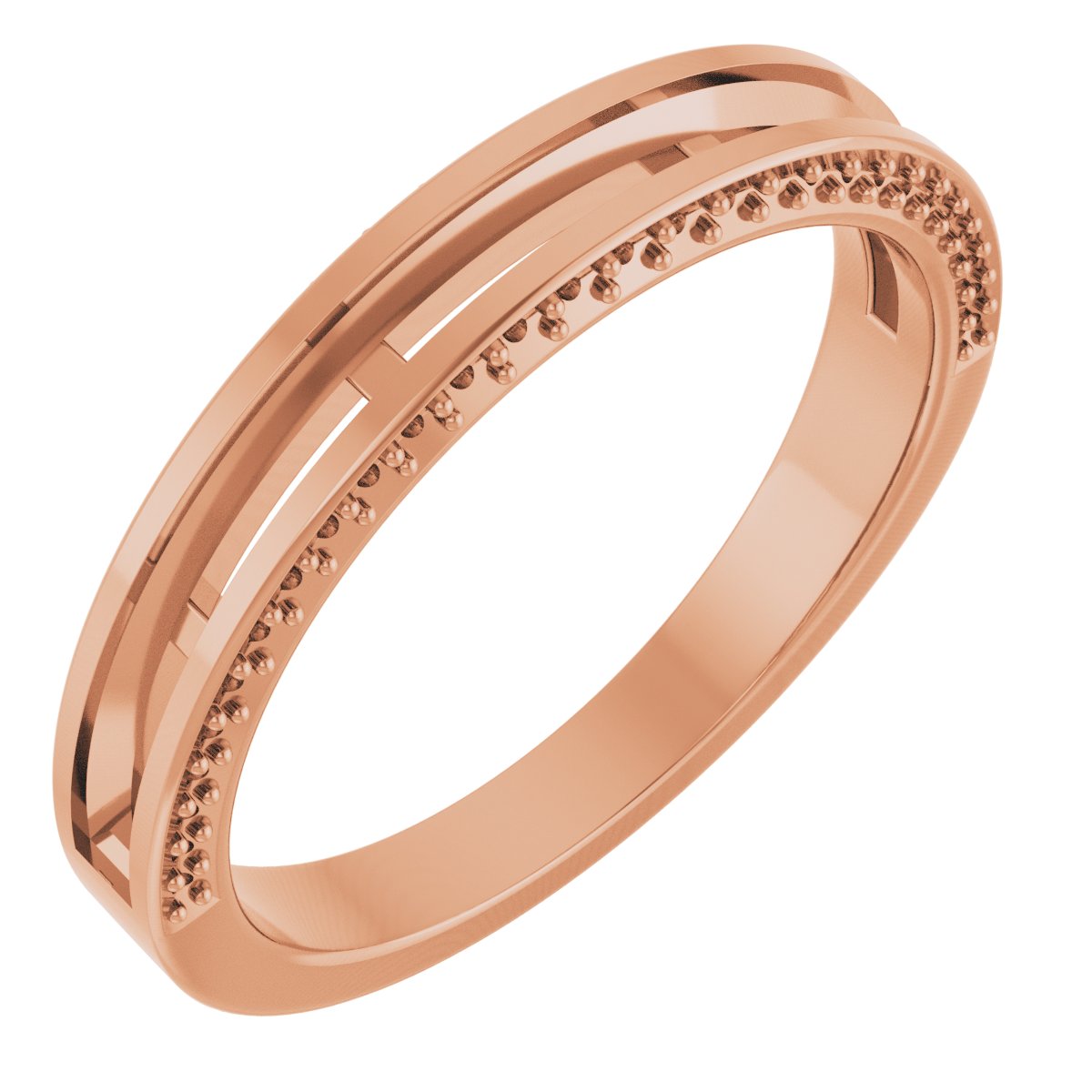 14K Rose 3/4 CTW Natural Diamond Anniversary Band