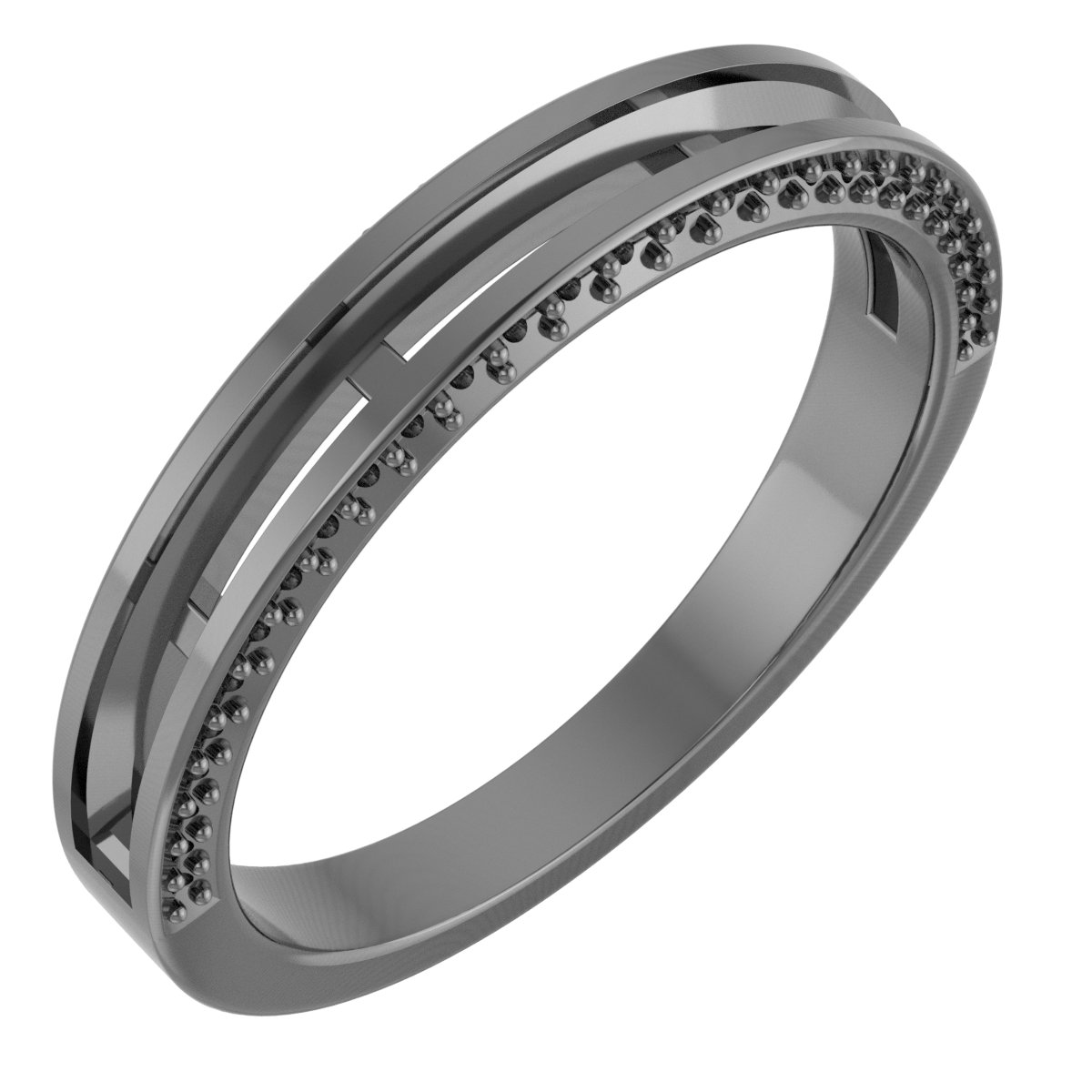 123940 / Neosadený / Sterling Silver / Square / 1.75X1.75 Mm / Poliert / Anniversary Band Mounting