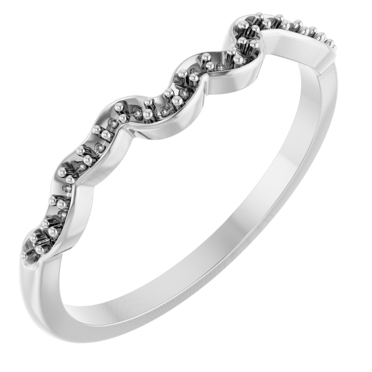 14K White .08 CTW Diamond Matching Band