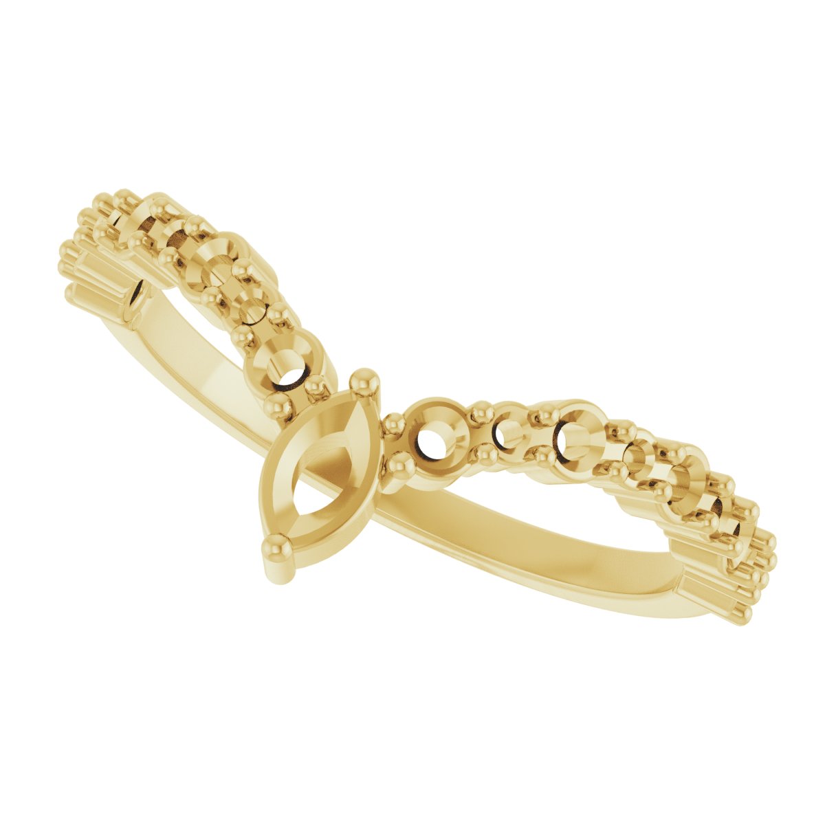 14K Yellow 1/2 CTW Diamond V Ring