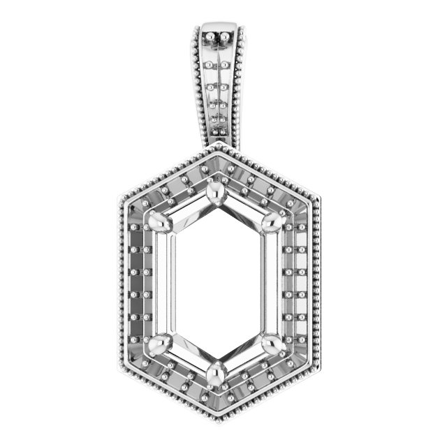 Continuum Sterling Silver  11x9 mm Oval Pendant Mounting