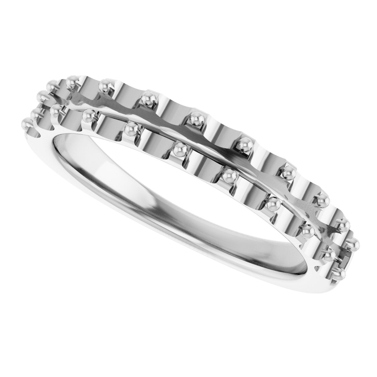 14K White 1 CTW Diamond Anniversary Band 