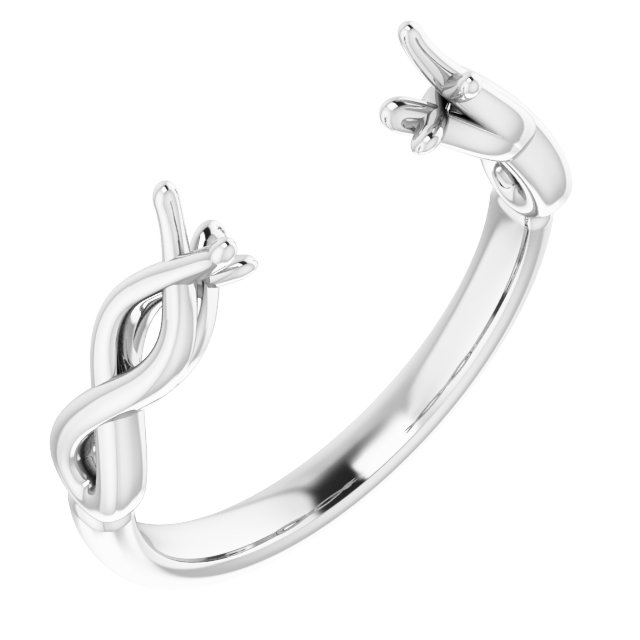 Cathedral-Style Infinity-Inspired Open Shank for Multi-Stone Setting
