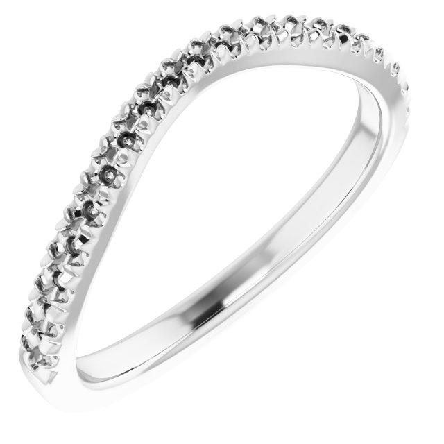 14K White 1/4 CTW Natural Diamond French-Set Matching Band