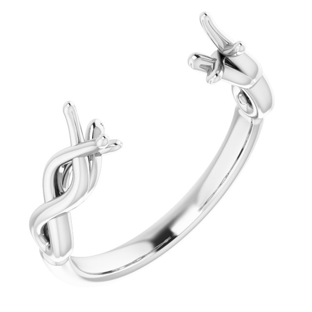 Cathedral-Style Infinity-Inspired Open Shank for Multi-Stone Setting