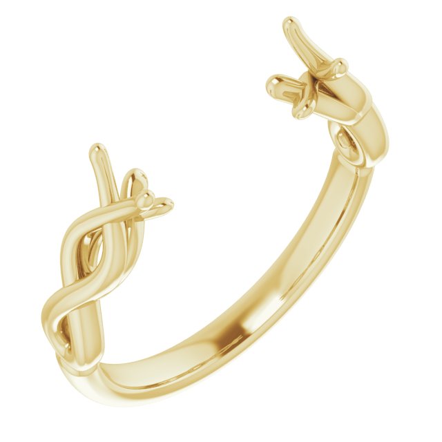 Cathedral-Style Infinity-Inspired Open Shank for Multi-Stone Setting