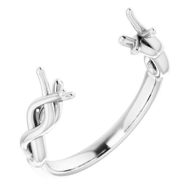 Cathedral-Style Infinity-Inspired Open Shank for Multi-Stone Setting
