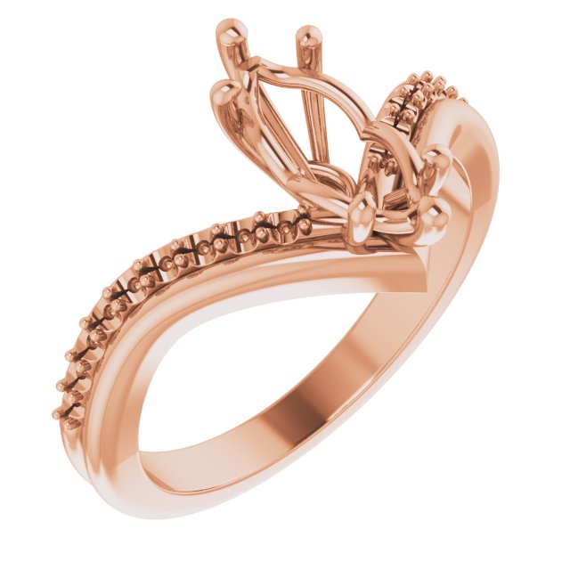 Accented Asymmetric Engagement Ring or Band