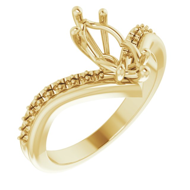 Accented Asymmetric Engagement Ring or Band