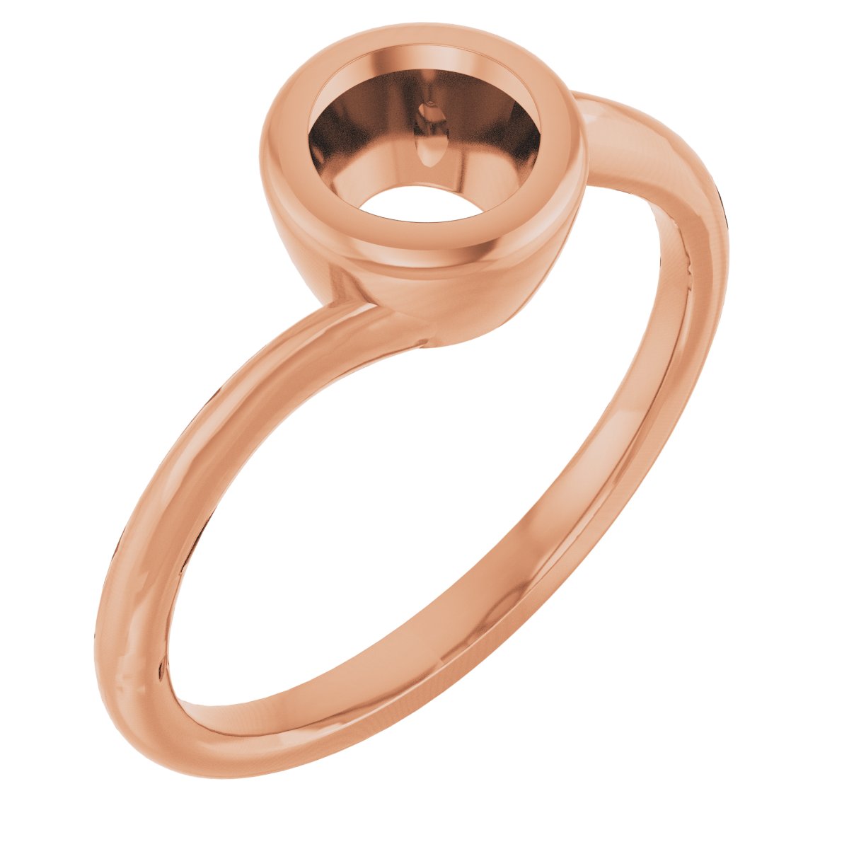 Bezel-Set Solitaire Engagement Ring or Band